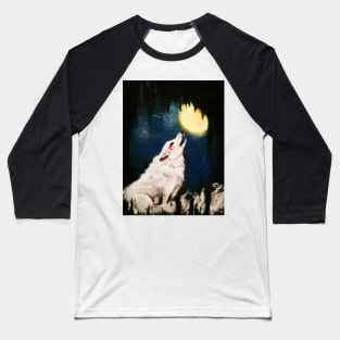 Wolf and moon Baseball T-Shirt